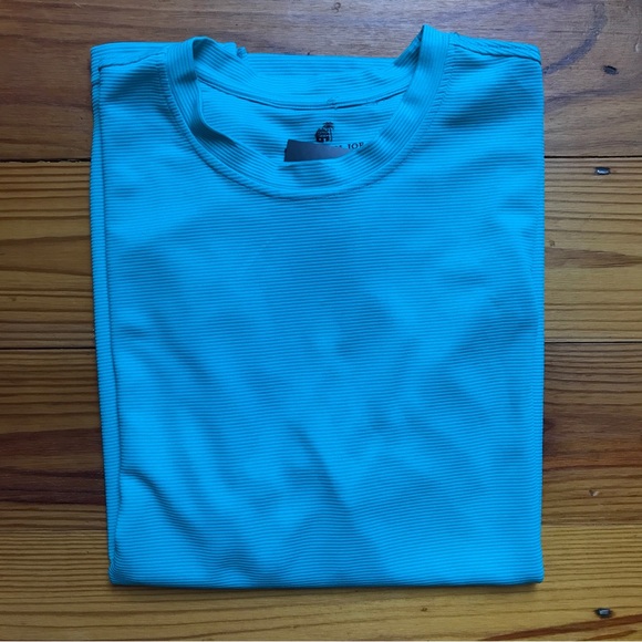 Caribbean Joe Teal Polyester Short Sleeved Top, EUC, L - Picture 10 of 11